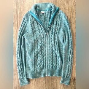 L.L. Bean Blue Zip Up Sweater Size Small